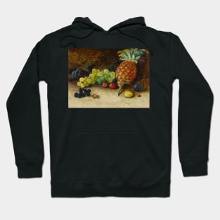 Still Life with a Pineapple, Grapes, Nuts and Plums by John Atkinson Grimshaw Hoodie